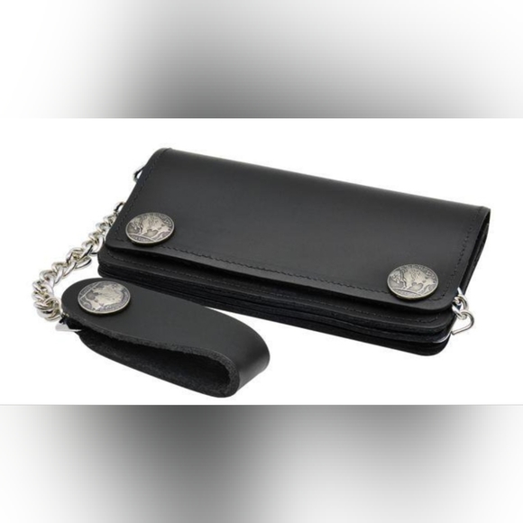 Leather Buffalo Nickel Black Wallet NWT - Picture 1 of 6
